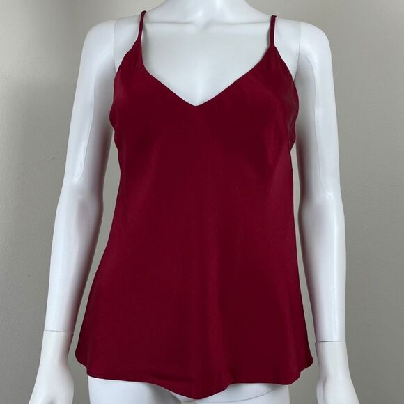 Chloe Kristyn Size S Bettina Benson Camille Red Satin Holiday Party Cami NEW Top - Picture 12 of 14